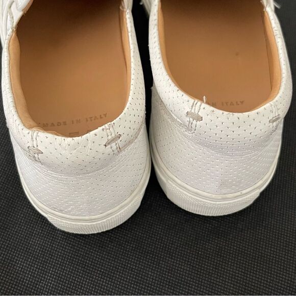 GREATS White Leather Perforated Slip On Sneakers size 8 - Picture 4 of 8